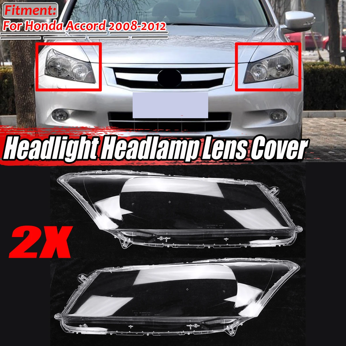 

1/2 шт. автомобильная передняя фара, крышка объектива для Honda Accord 2008-2012, пластиковая крышка объектива фар автомобиля