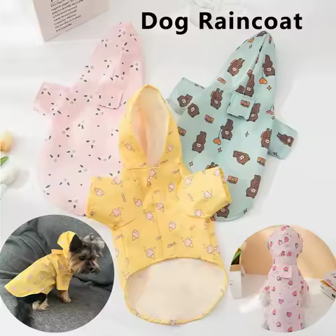 Dog Raincoat Summer Fashion Short Sleeve Dog Waterproof Clothes Puppy Coat Dog Raincoat Outdoor Coat Bichon Schnauzer Welsh