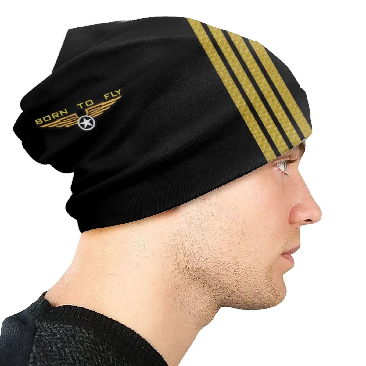 Born To Fly Flight Pilot Bonnet Hat Knitted Hats Men Women Hip Hop Unisex Flying Aviation Aviator Warm Winter Beanies Cap