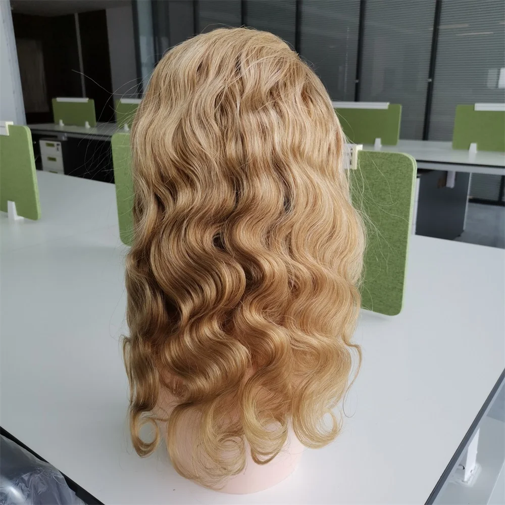 Farbe #27 Körper Welle 4*4 Spitze Perücke Honig Blonde 150% Dichte Remy Brasilianische Menschliches Haar Perücken 4x4 schweizer Spitze Perücke Gemlong