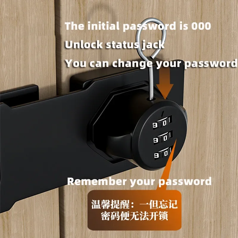 3-Digit Combination Lock Zinc Alloy Password Drawer Locks Mechanical Dial Cabinet Security Cam Lock Easy to Install Refrigerator