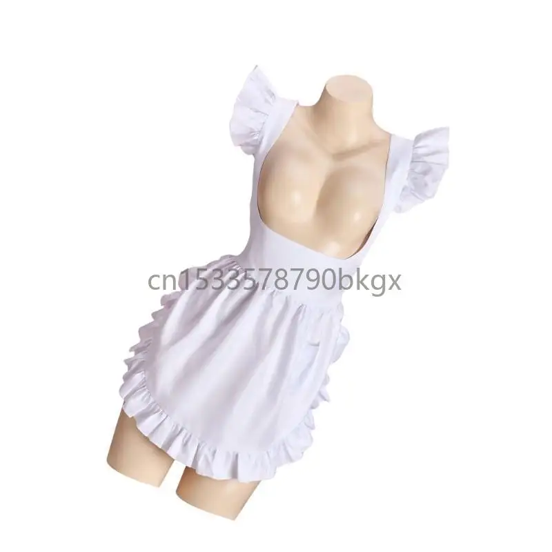 

French Maid Costume Accessories Adjustable Ruffle Maid Apron Nurse Uniform Kitchen Cooking Apron Baking Apron for Womens J78E