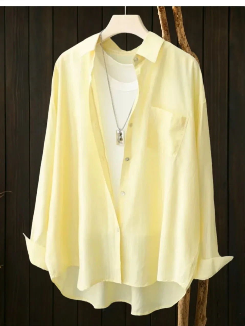 

Lightweight Summer Open Cardigan Loose Fit Sun Protection Draped Style Versatile Air Conditioning Shirt Women's Collar L...