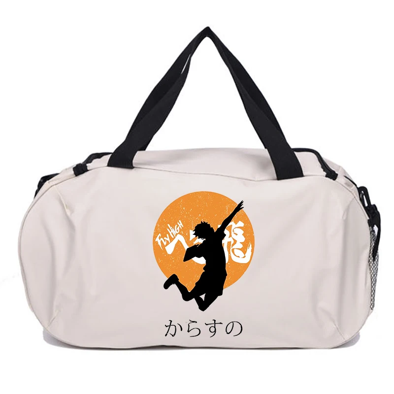 Japanese Anime Haikyuu Travel Bag Cartoon Anime Printed Luggage Bags Outdoor Camping High Capacity Backpack Oxford Cloth Gym Bag