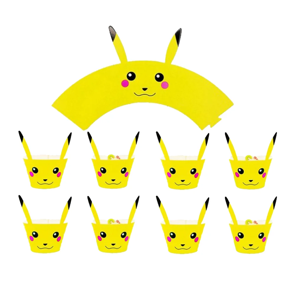 24pack Hot Pokemon Cake Decoration Pikachu Cake Cupcake Toppers Cake Flag for Baby Shower buon compleanno forniture per torte Party