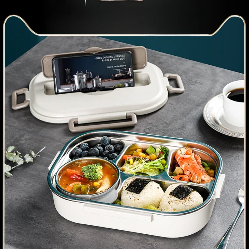 316 stainless steel thermal insulation lunch box, office worker children's bento lunch box, microwave oven heating