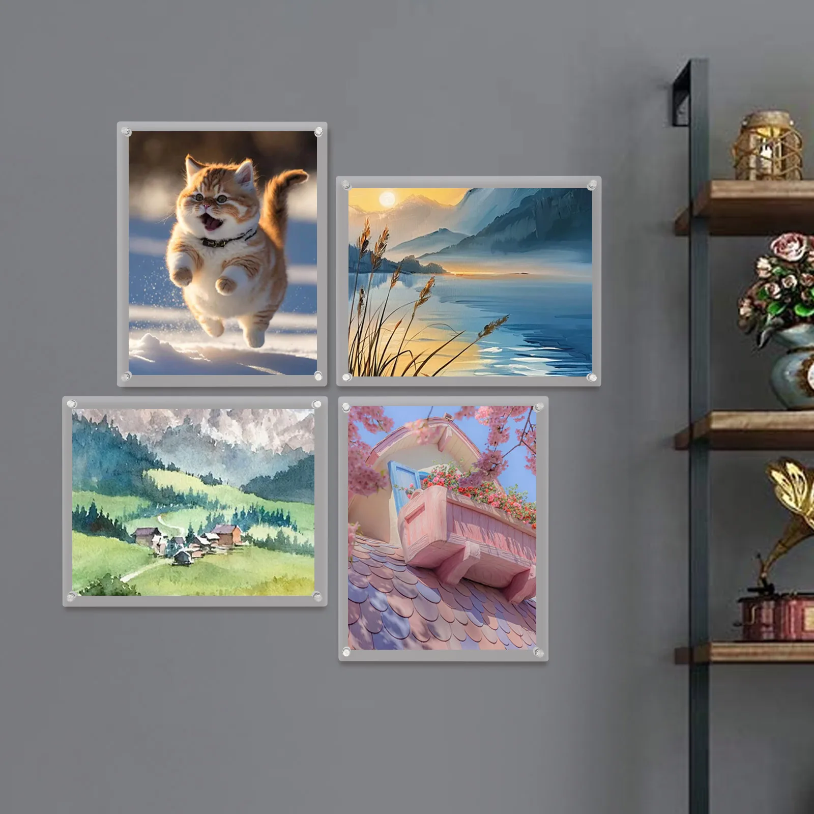 

4 шт. прозрачных акриловых рекламных рамок 14*11 дюймов, большой размер, акриловая фоторамка для промоакций.