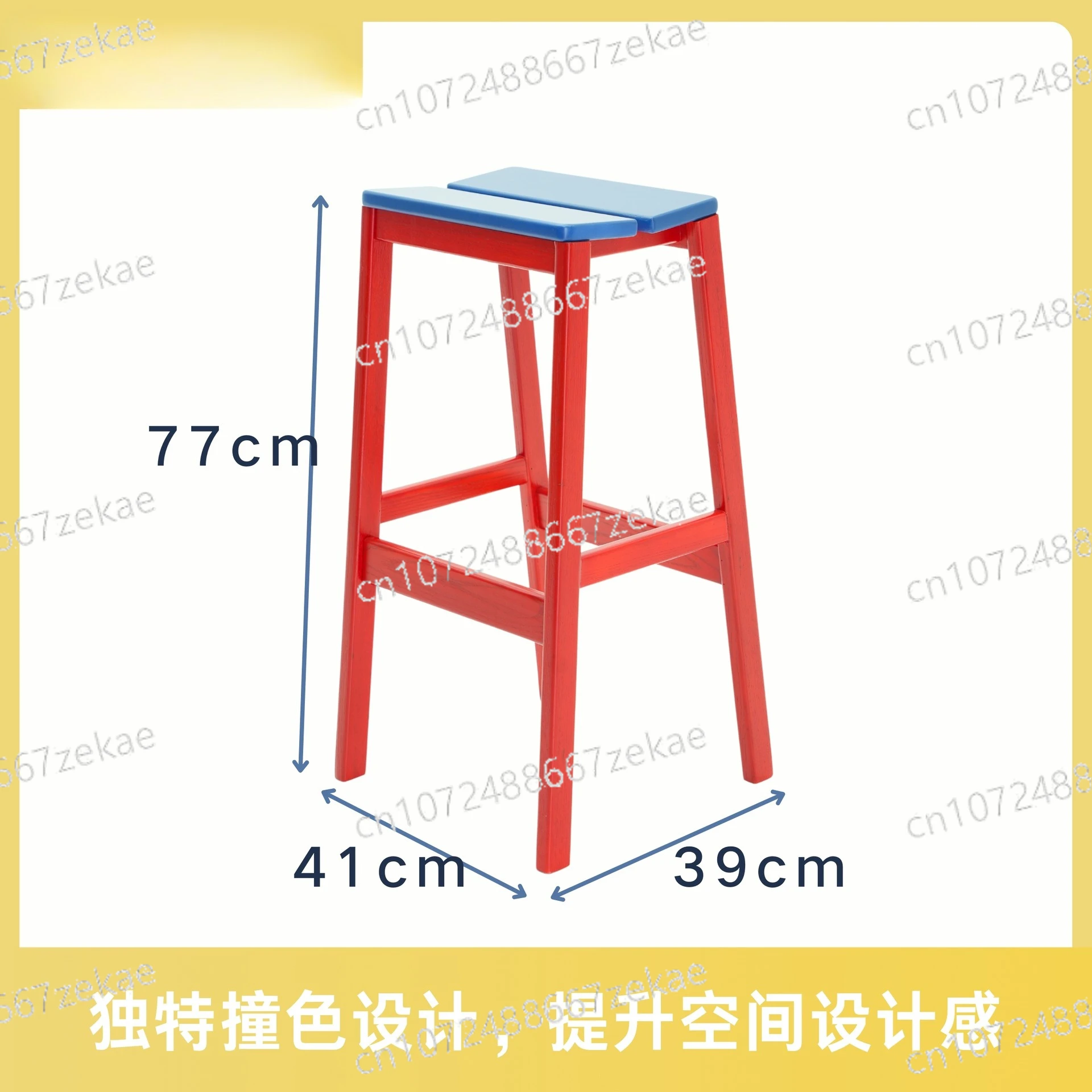 Stackable Square Stool Dining，modern Simple Dressing Stool Nordic Thickened Solid Wood ，household High