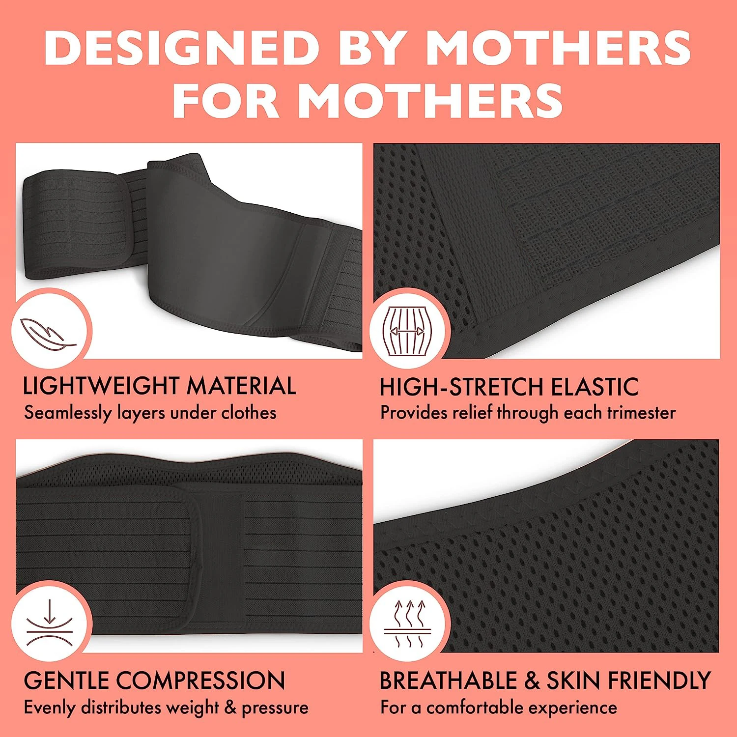 ZHUOHUA حزام دعم الحمل للبطن، الحوض، الخصر، تعانة الظهر، بطن الأمومة قابل للتعديل للنساء الحوامل