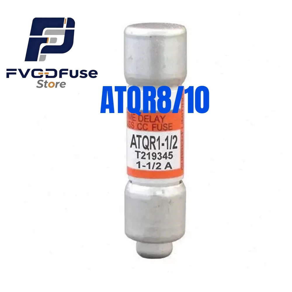 10PCS OEM ATQR8/10 ATQR‑8/10 0.8A 600VAC 300VDC Time‑Delay Class‑CC Rejection Fuse