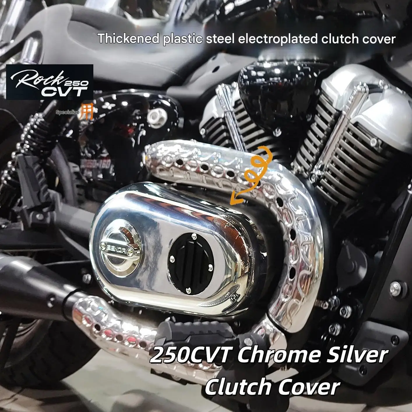 Link 6: Clutch Cover & Phone Holder Mod Parts for Benda Rock 250 CVT Motorcycle