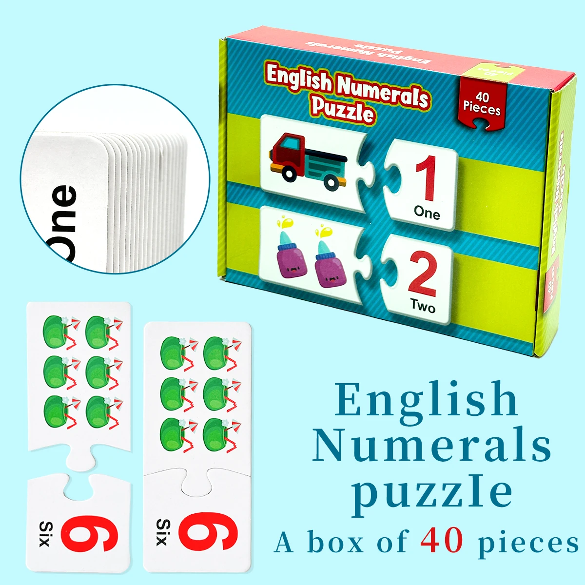 Puzzle Number Card, 52 Cards Learn While You Puzzle Improve Children's Manual Brain Abilities Educational Learning Book Gift