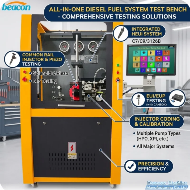 CR1017PLUS Common Rail Injector Test Bench Multi-function Diesel Fuel Injector Testing Machine With EUI EUP HEUI Functions