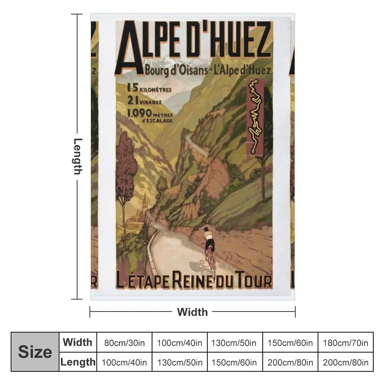 Vintage French Swiss Alps sport bicycle poster Throw Blanket sofa bed funny gift Decorative Throw Retros Blankets