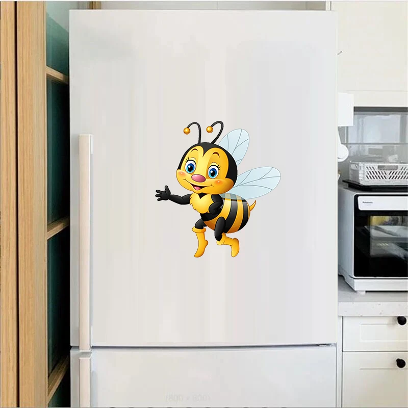 T316# Cute little Bee Cartoon Insect Wall Sticker  Children\'s Bedroom Decoration Sticker Toilet Refrigerator Decal