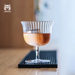 INF05 CRISON Striped cocktail glass/Crystal glass cup/bar glassware/Classical cocktail glass/220ml
