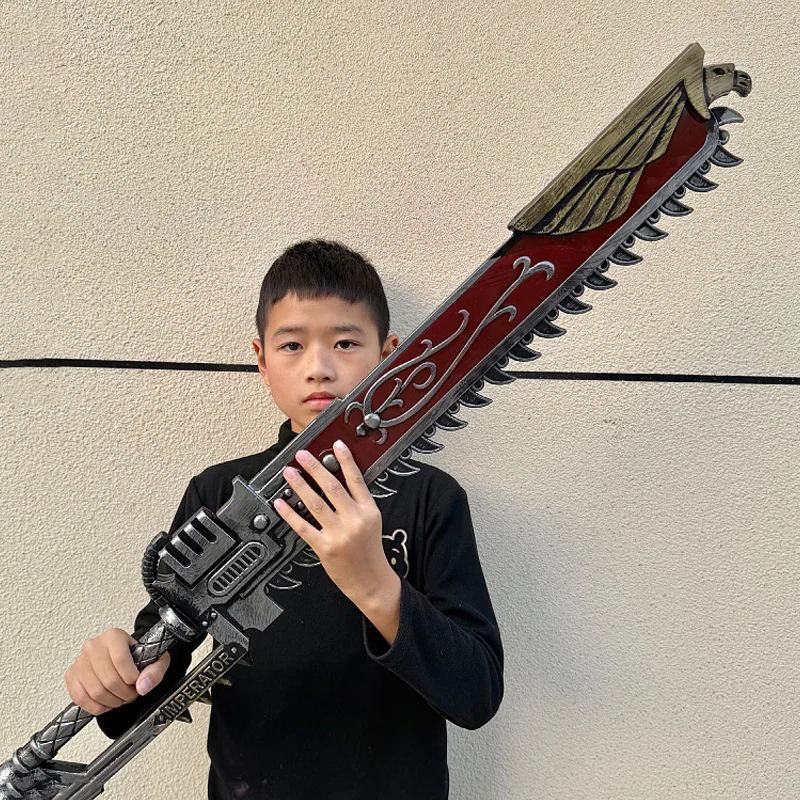 80cm/100cm Teeth of Terra Chainsaw Sword PU Cosplay Sword Game Props Model Outdoor Role-playing Toy Figure Gifts view 5