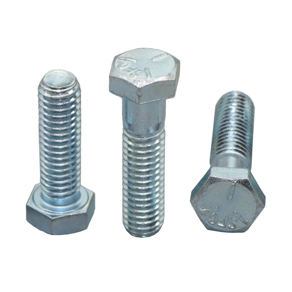 Leijiu Hex Screws 1/4 3/8 5/16 UNC Full & Partial Threaded External Galvanized Hexagon Bolts Carbon Steel DIN933