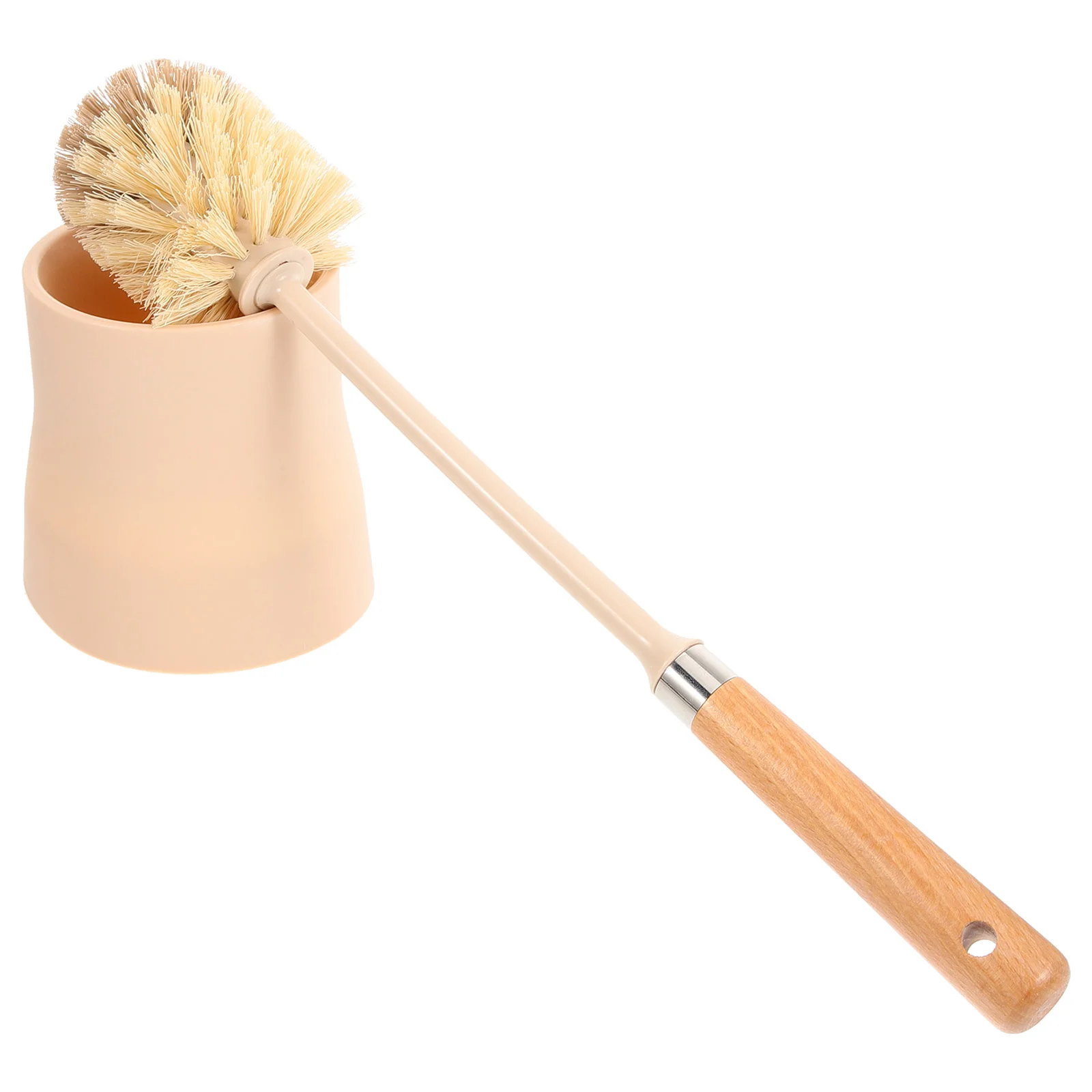 Toilet Cleaning Brush Scrubber Bathroom Holder Supplies Long Handle Cleaner with Base Depth