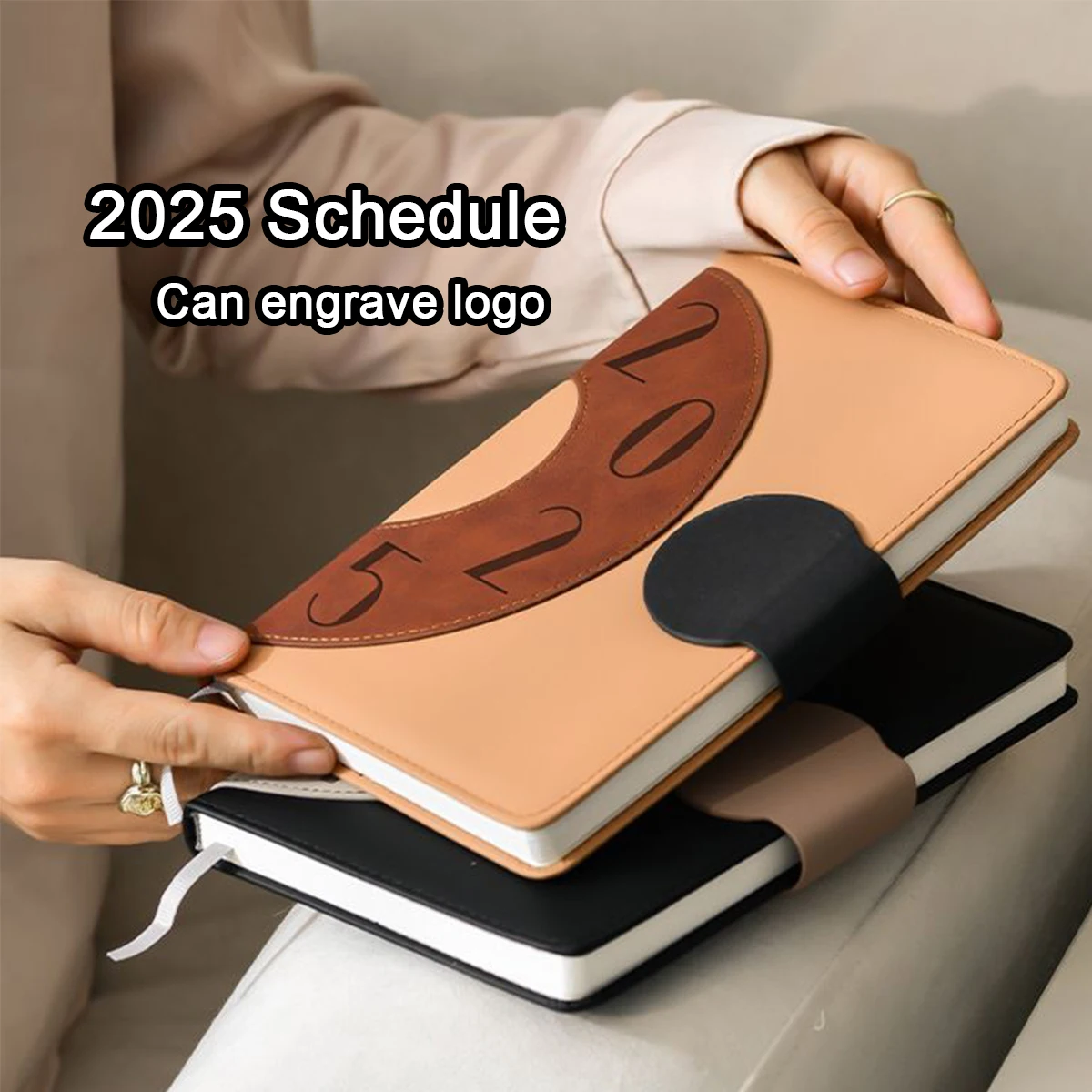 (Can Engrave Logo) 2025 Buckle Business Schedule, Student Daily Thickened Planner, Record Book, Notepad, Notebook, Memo