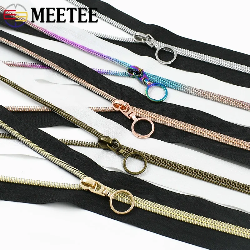 

2/5/10/20M Meetee 5# Nylon Zipper Clothing Decor Zip Puller Replace Zips Pocket Closure Zippers Repair Kit DIY Sewing Accessory
