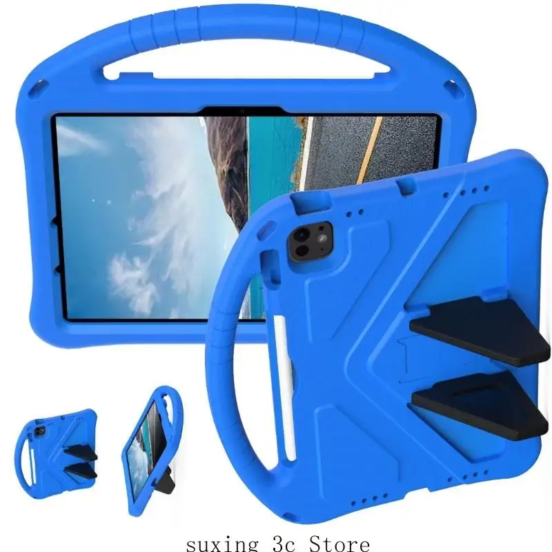 

Kids Universal Case Handheld for Air 11 2024 Tablet Hard Stand Handle Cover Tablet Shockproof Protective Case Cover