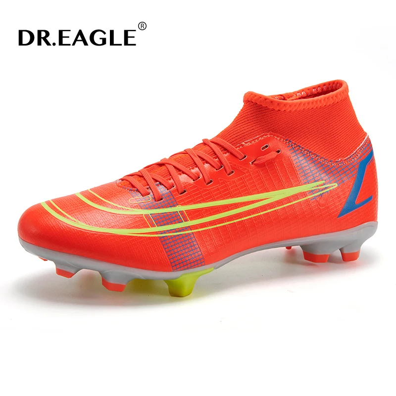 

DR.EAGLE High Top Men's FG/TF Football Boots Anti-Slip Breathable Soccer Shoes Outdoor Grass Training Chaussures De Football