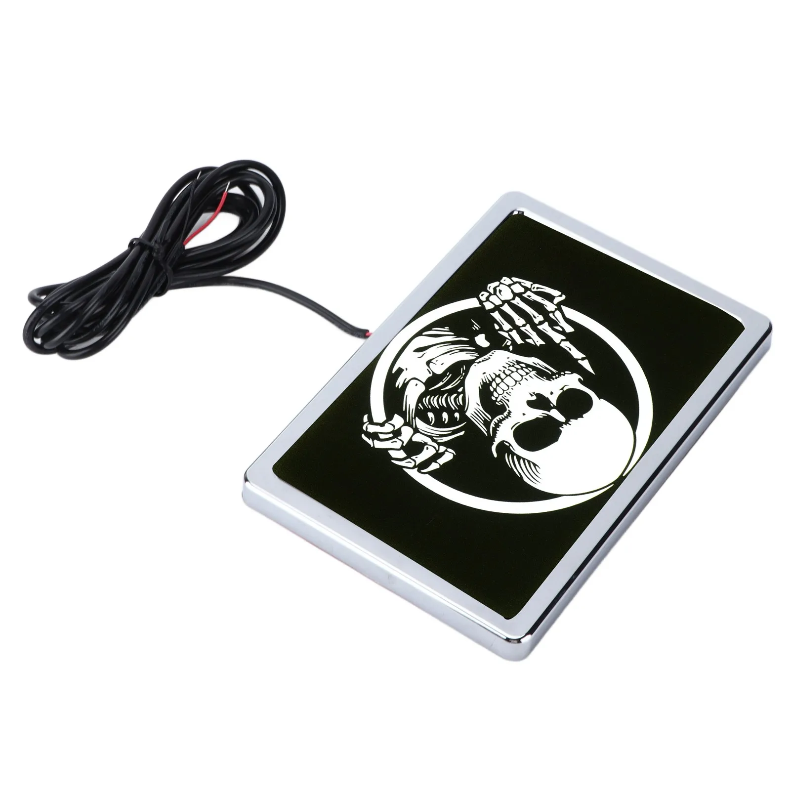 

DC12V 4x6in LED Flag Light Skeleton Pattern Universal Accessory for Motorcycles UTVs ATVsChrome Frame