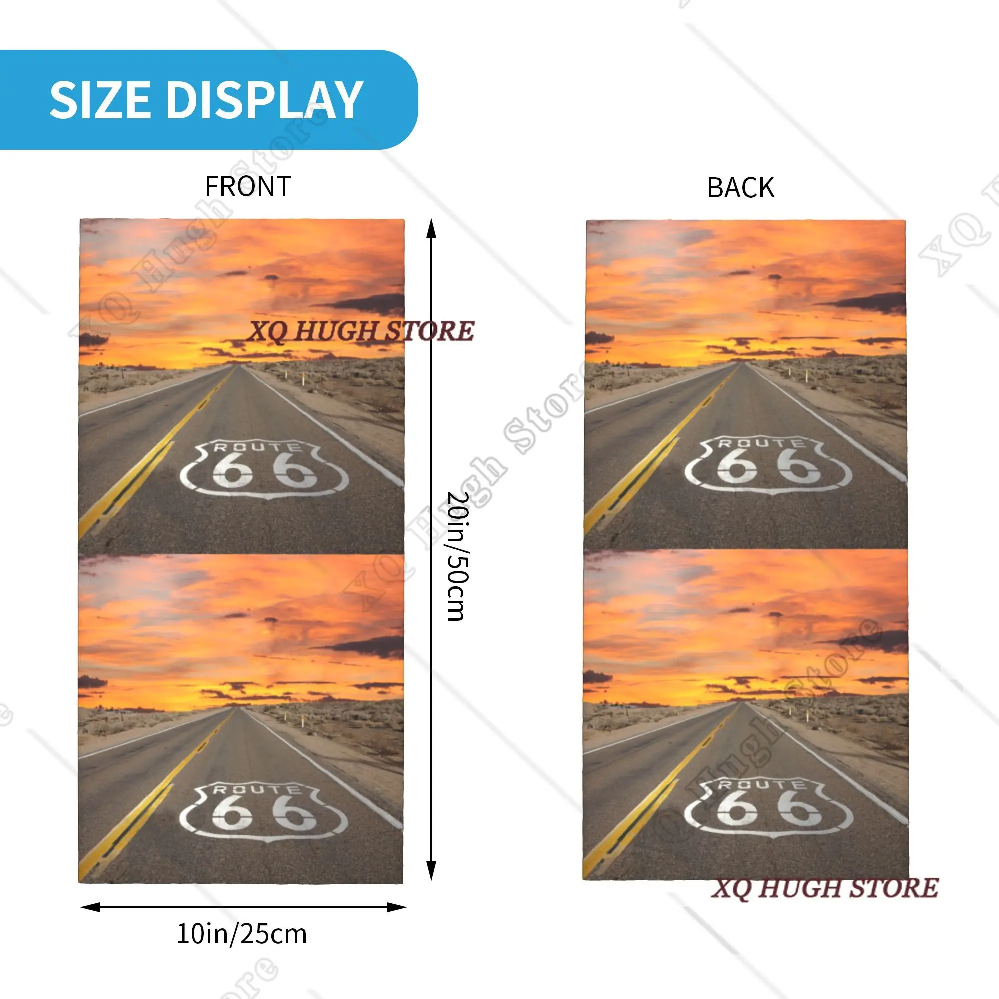 Custom Route 66 Bandana Neck Gaiter for Hiking Hunting Women Men Wrap Scarf USA Highways Balaclava Warmer
