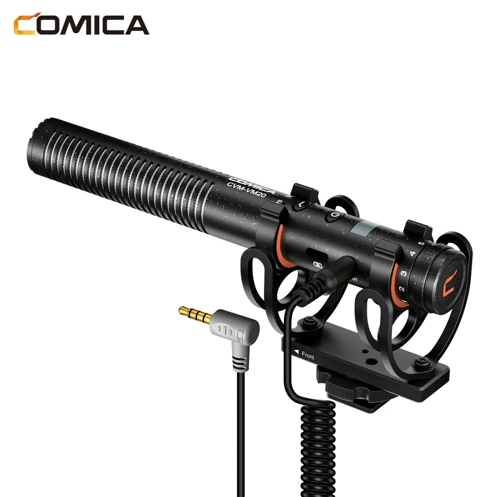 Shotgun Microphone, Comica CVM-VM20 Professional Super Cardioid Microphone with Shock Mount, Camera Microphone For Video Record