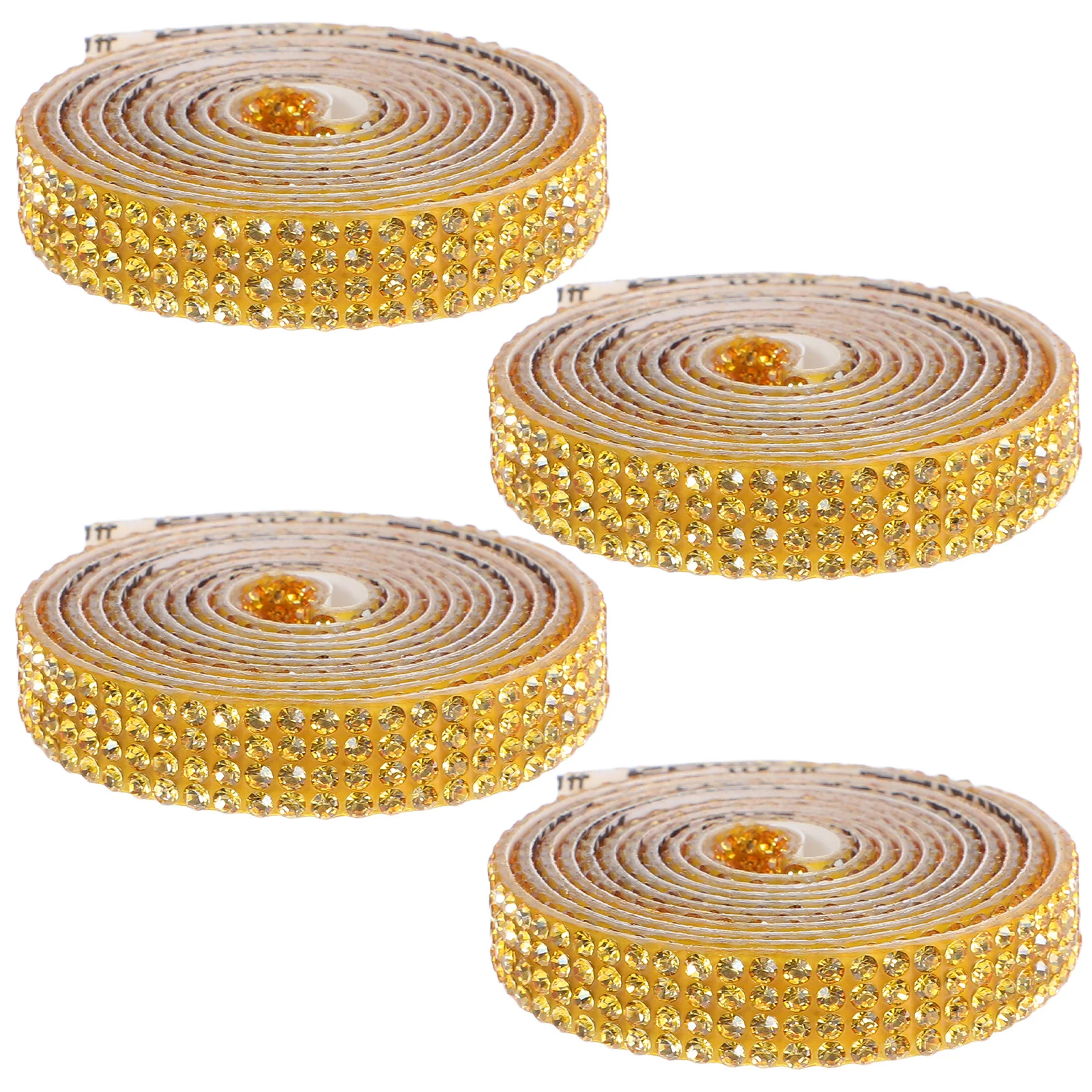 

4 Rolls 1 Yard Self Adhesive Rhinestone Ribbon Sparkling Bling Trim For Diy Crafts Clothes Shoes Decor Strip Craft Sewing Trim