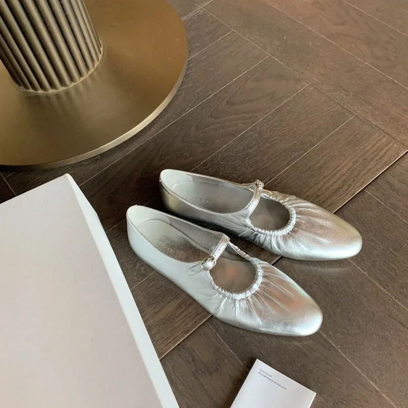 

New Women's Shoes Exquisite French Style Casual Shoes for Woman Fashion Round Head Ballet Flat Shoe Designer Shoes Zapatos Mujer