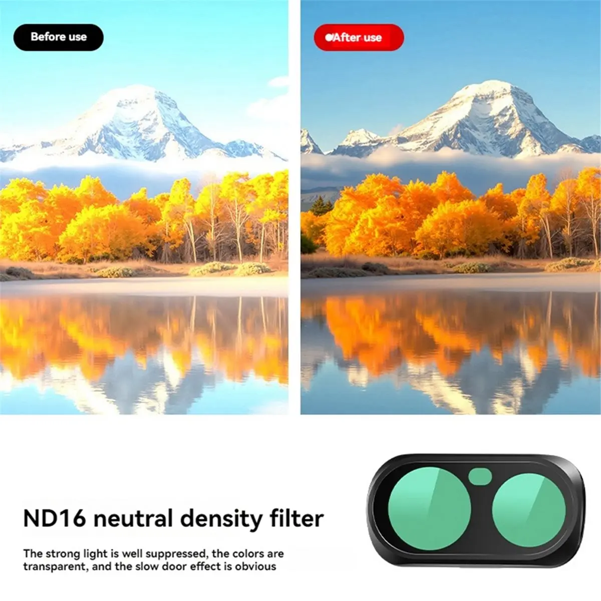 Magnetic ND8 Filter for Luna Dual Lens Camera Strong Light Reduction Long Exposure Lens Filter ND16