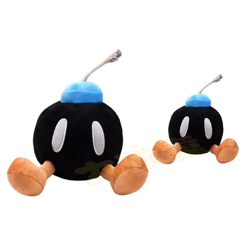 15cm Super Mario Bros Cartoon Plush Dolls Black Landmine Yoshi Anime Figures Toys Large and Small Plush Doll Kids Birthday Gifts