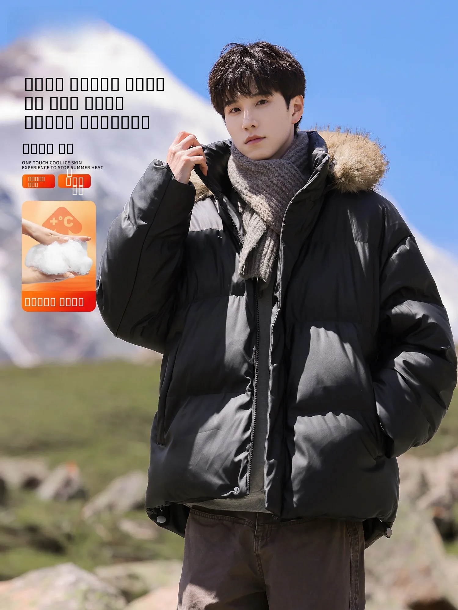 

Теплая мужская куртка из искусственной кожи с хлопковой подкладкой и съемным меховым воротником, молодежный стиль, зимнее пальто, длинный рукав, застежка-молния