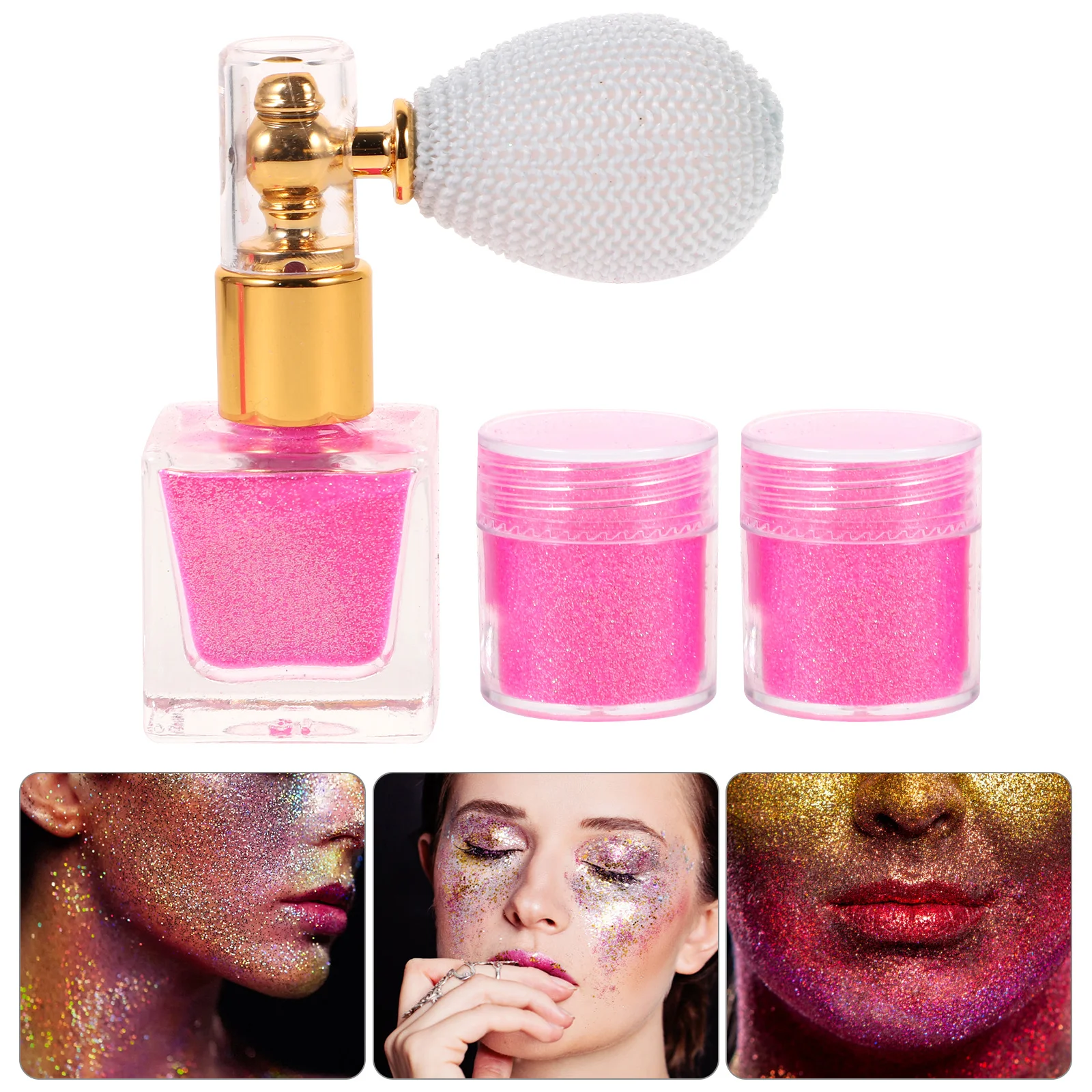 

1 set 1 Set Shimmer Shimmer Makeup Highlighter Pink Spray Body Highlighter Powder Body Glitter Spray Makeup Glitter Powder