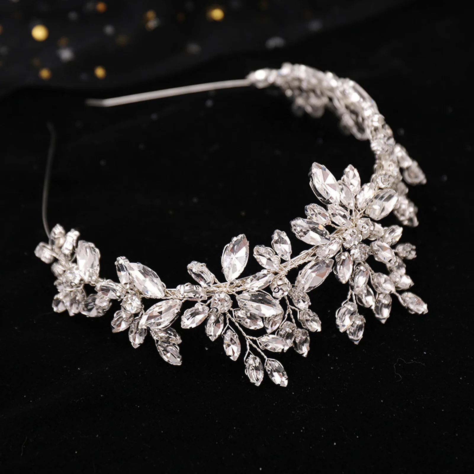 

Woman Braided Headband with Rhinestone Hair Accessory For Weddings And Formal Events