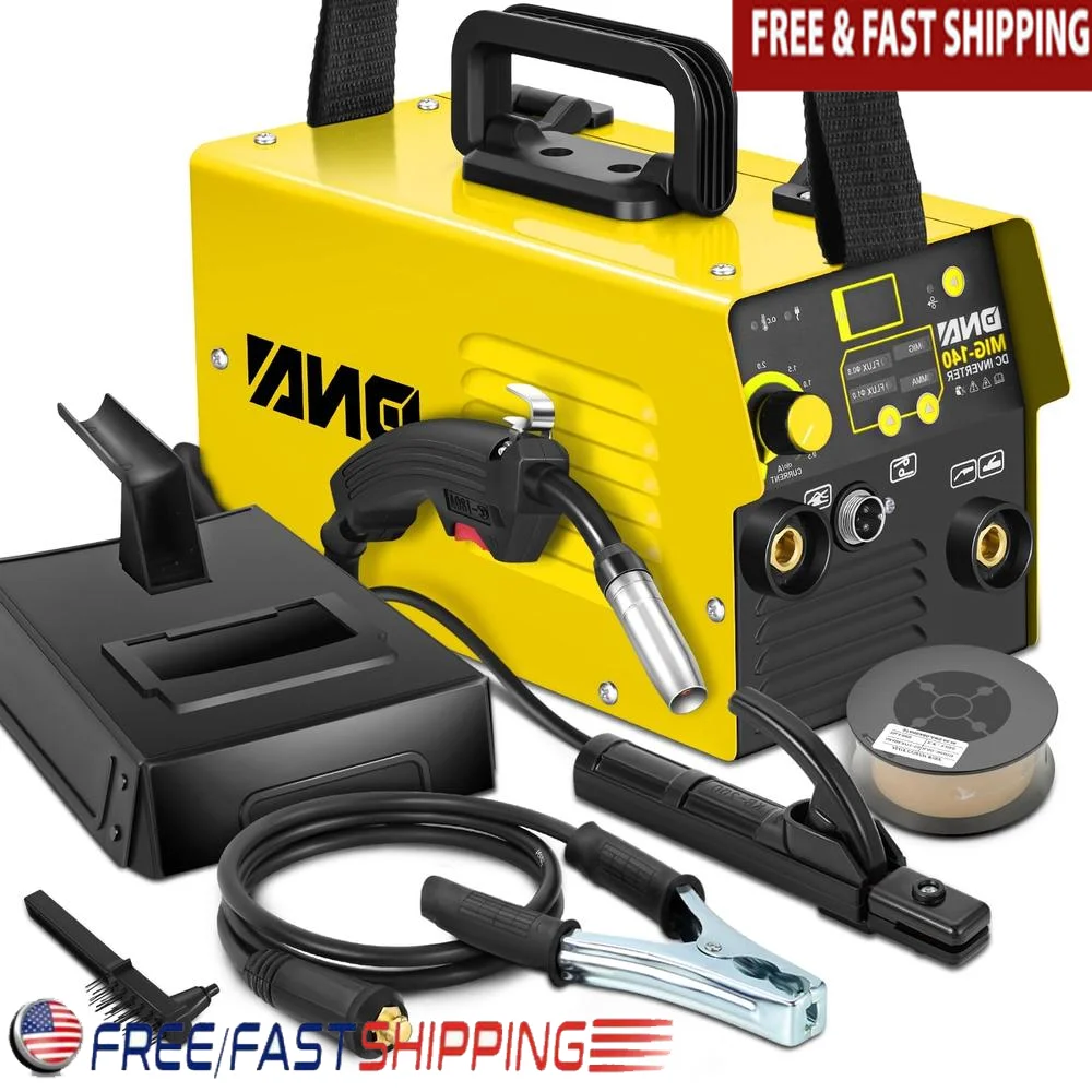 120A Portable MIG Welder 110V IGBT Inverter 2-in-1 MMA Flux Core Welding Machine Automatic Wire Feeding