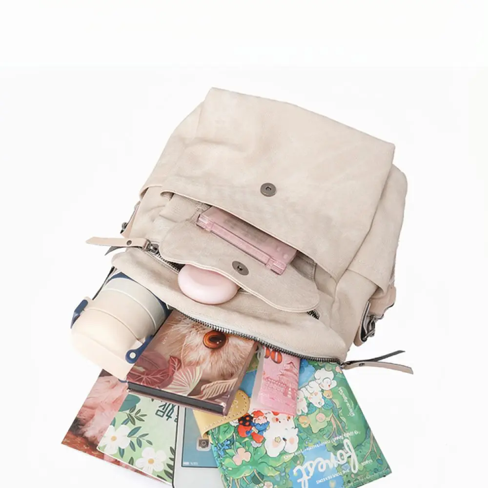 Stylish Ladies Leather Backpack Casual Travel Rucksack Simple School Daypack Waterproof Soft Shoulder Bag For Women Daily