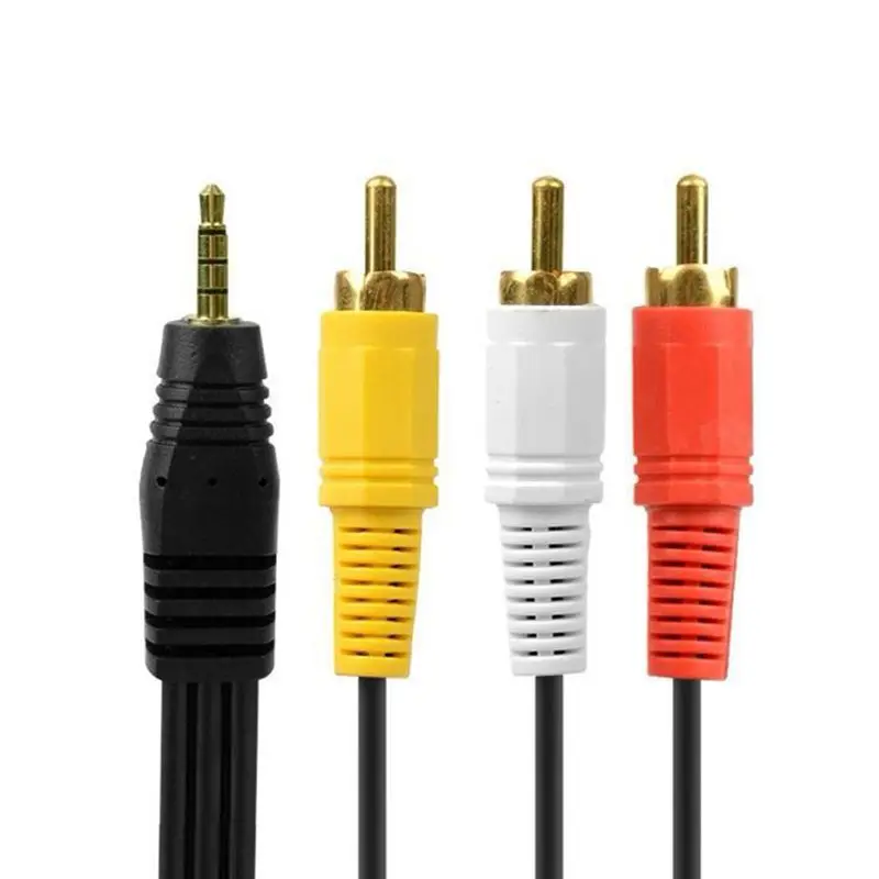 0.5m-10m AV Audio Cable DC3.5mm to 3RCA 1/3 Lotus Head, Computer, Phone, TV, Network, DVD, Set-top Box Video Connection Cable