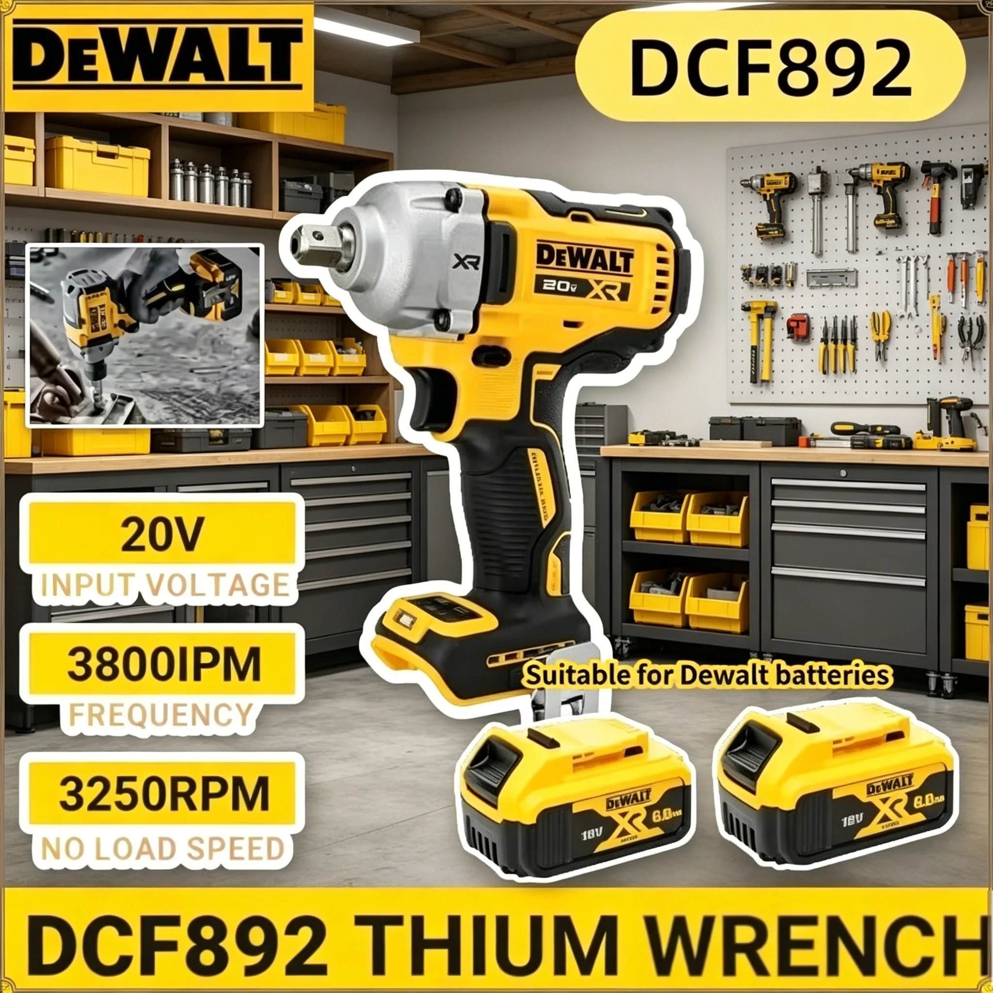 

Бесщеточный ударный гайковерт DEWALT DCF892, 812 Нм, высокомоментный, для аккумулятора DEWALT 20В, три скорости, для авторемонта