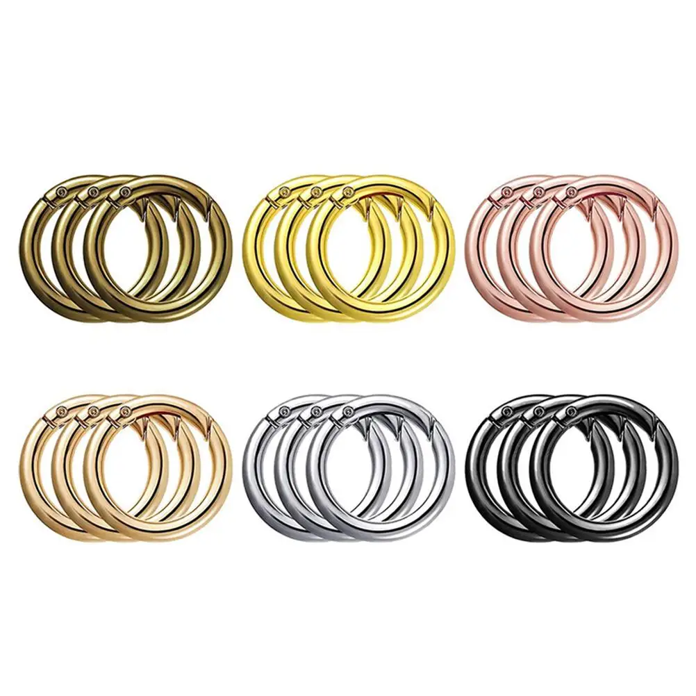 

18 Pcs Spring Collar Belts for DIY Silver Stainless Round Carabiner Clip Snap Small