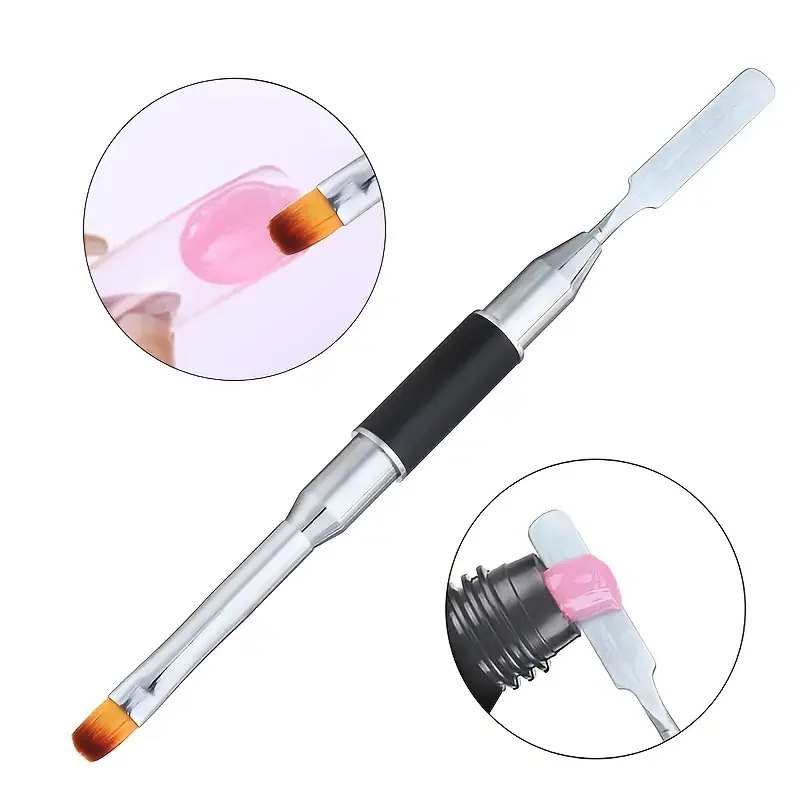 

1pcs Dual-Ended Nail Art Pen Quick Extension Glue & Light Brush with Microfiber Applicator Push Pen Salon-Quality Manicure