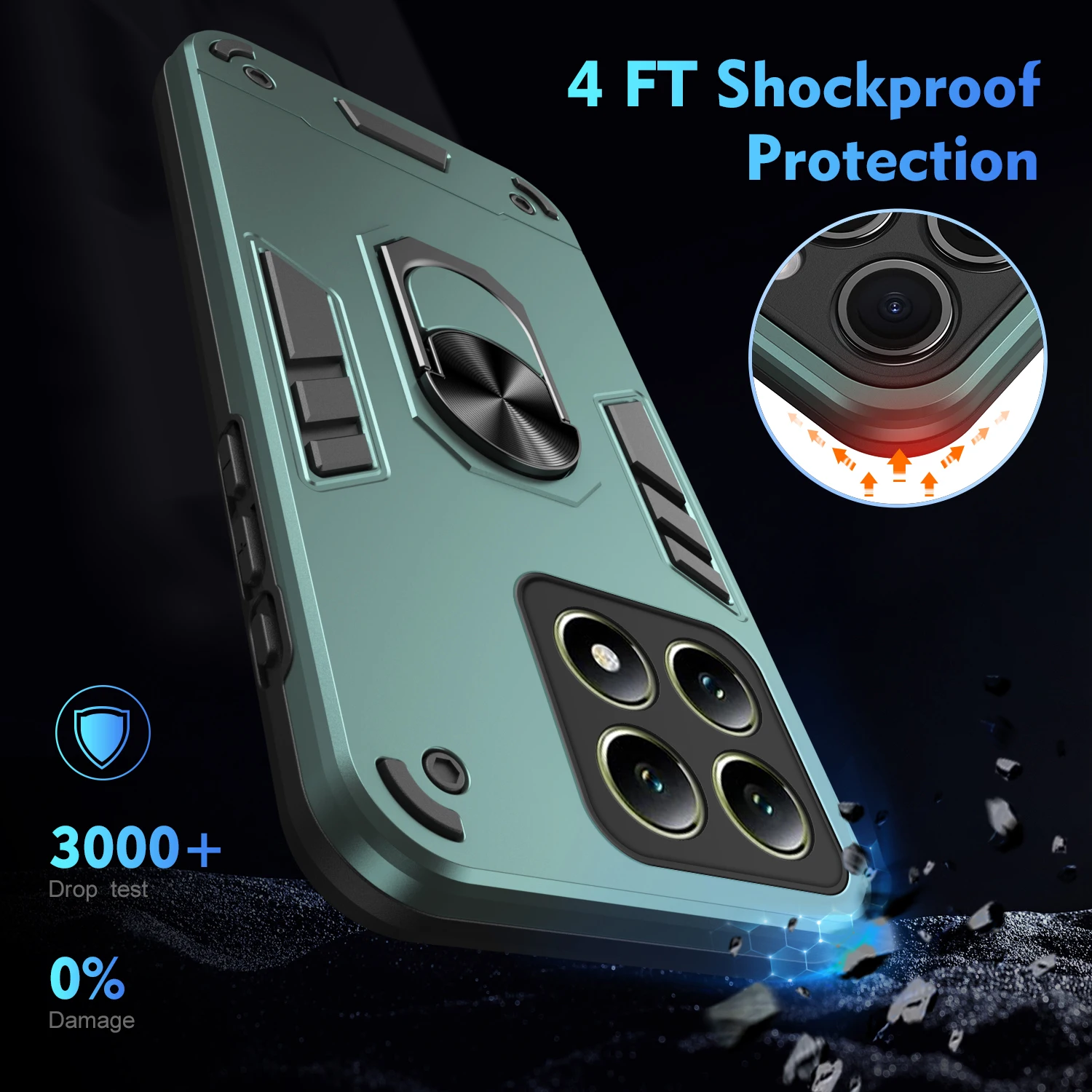 

For XiaoMi Mi 15 Ultra 14 14T 15 15T Pro 5G Cover Ring Holder Armor Shockproof Phone Case Protection PC Hard Shell Back Cover