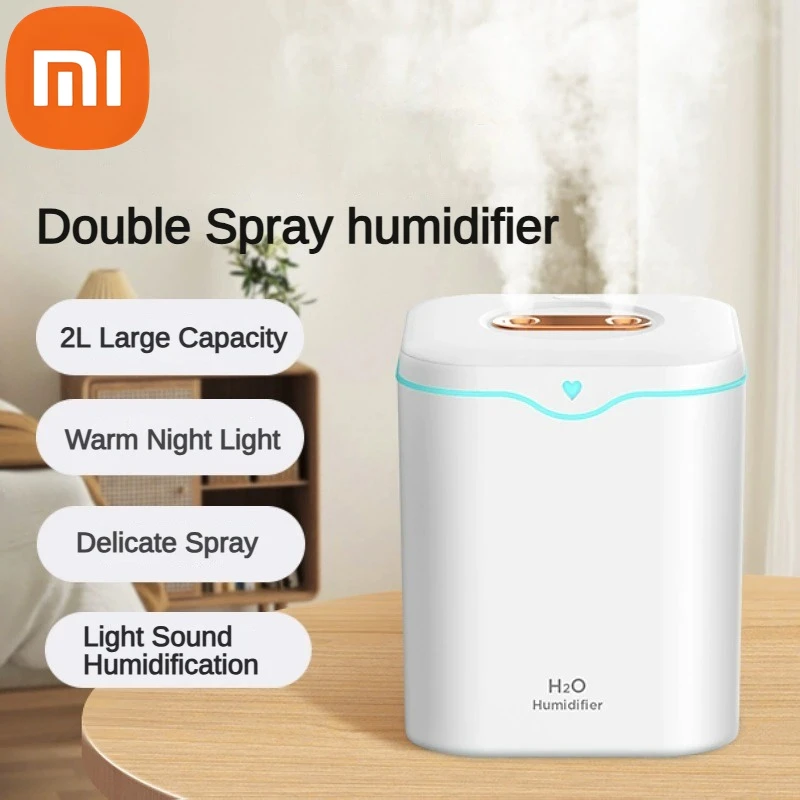 

Xiaomi 2000ML Air Humidifier USB Humidifier Plant Mist Aroma Diffuser Double Spray Port Essential Oil Aromatherapy Humificador