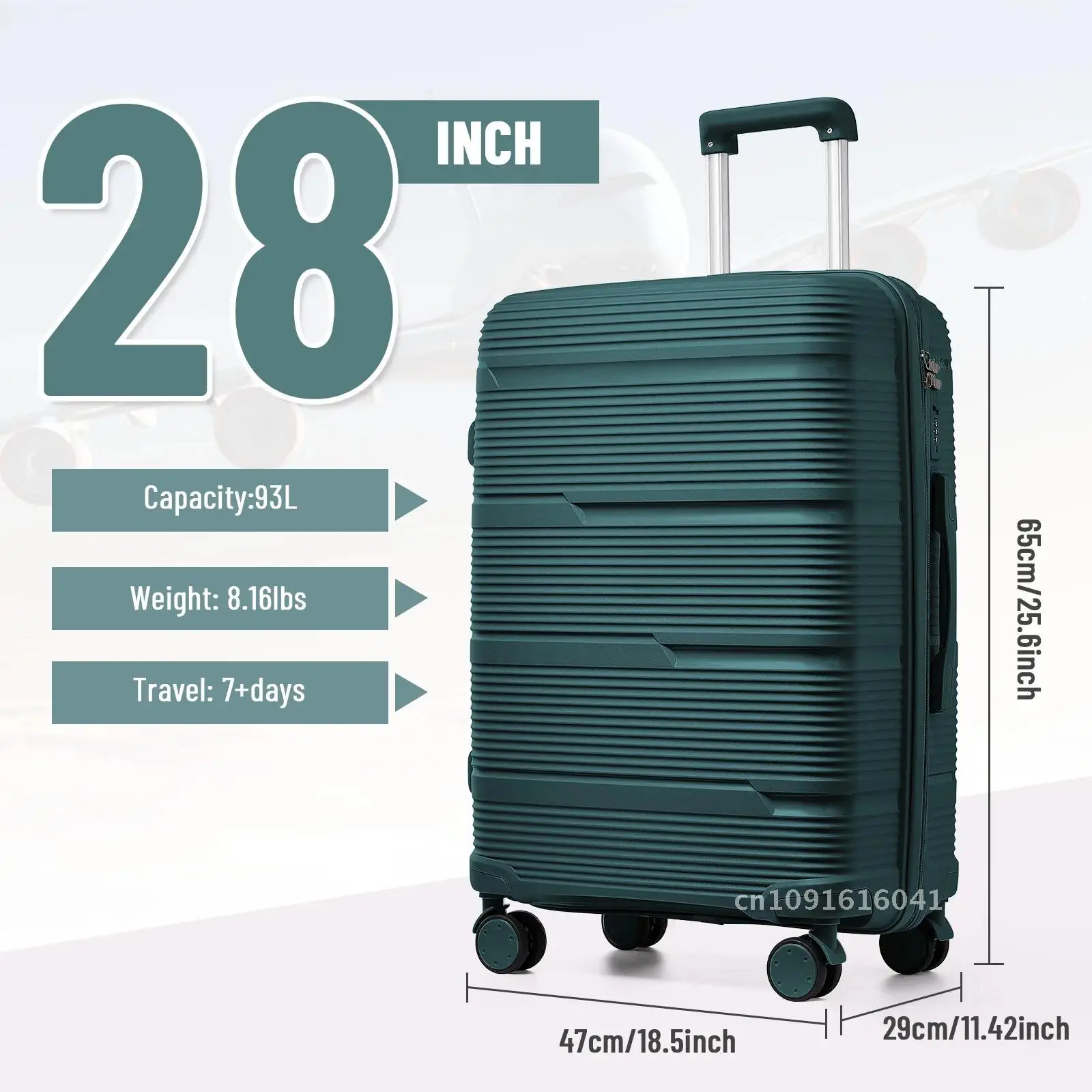 2024 New Design Travel Suitcase Rolling, Women Men Carry on Travel Trolley Case 20 Inch, Boarding Cabin Luggage Suitcase 24 28''