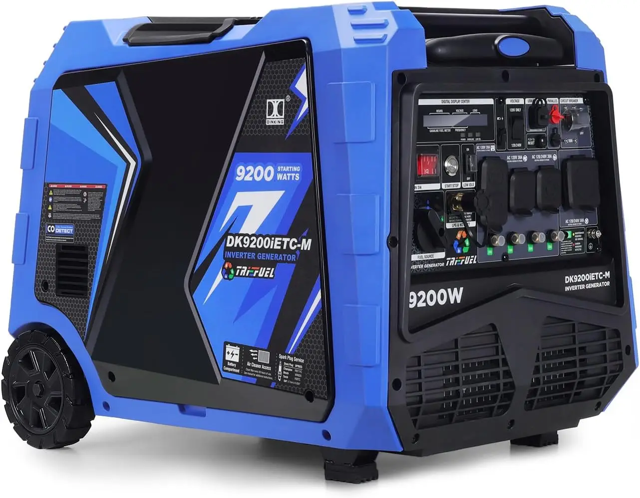 9200W Generator Tri-fuel Gas LPG NG 120V/240V Output Remote & Electric Start 5-20R L5-30P 14-30R 14-50P