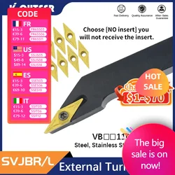 1pc lathe cutter External Turning Tool Holder SVJBR1212H11 SVJBR1616H11 SVJBL2020K11 SVJBR2525M11 carbide inserts VBMT CNC Tools