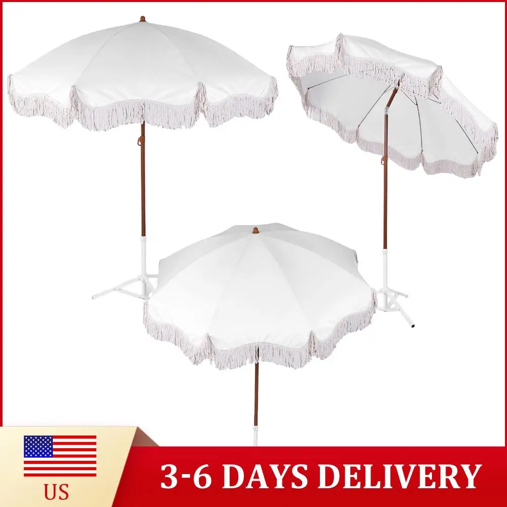 

Регулируемые зонты для патио с бахромой, портативные уличные зонты, многофункциональные зонты с кисточками для сада, стола, бассейна