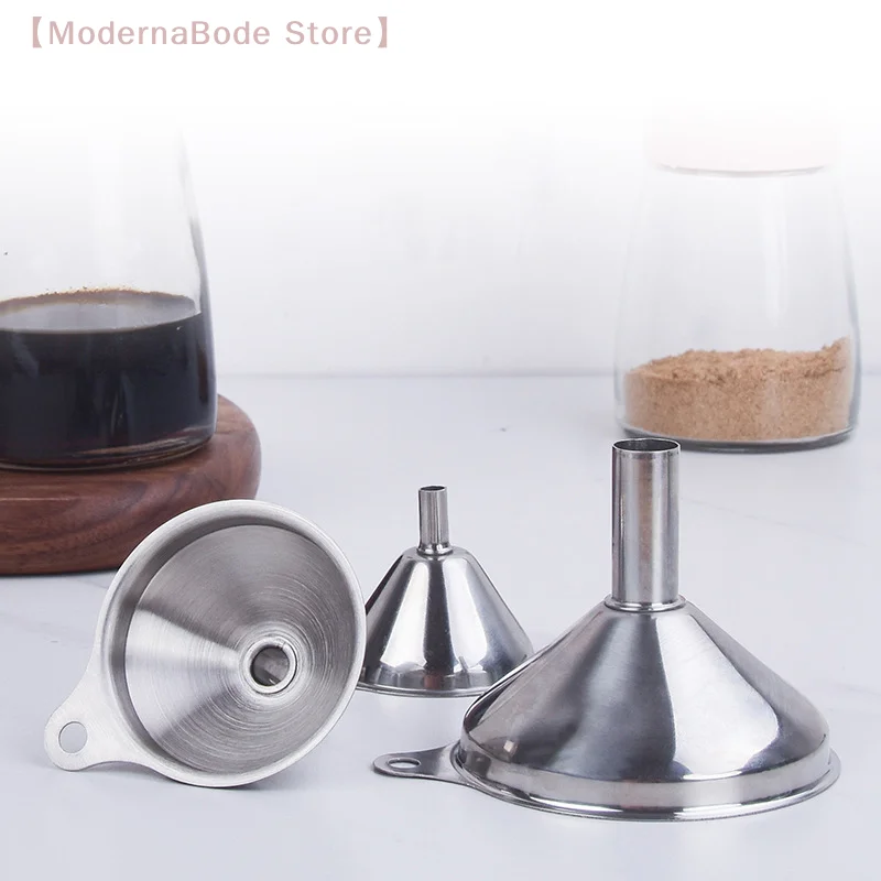 【M】Stainless Steel Kitchen Funnels Set Food Grade Metal Funnels For Filling Bottles Small Funnels For Essential Oil Spices